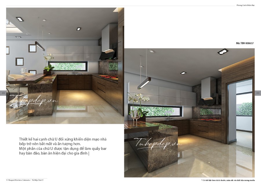 Thiết kế phòng bếp biệt thự hiện đại